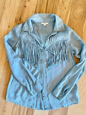 Ella Moss Light Blue Shirt with Label Detail
